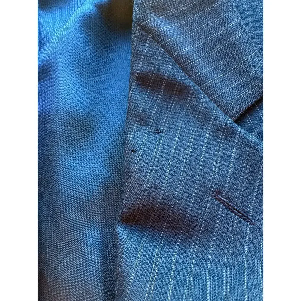 Ermenegildo Zegna‎ Soft Mens 42R Black Pinstripe Wool Blazer Sport Coat 3-Button